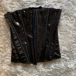 Fully Lace Up Sequin Corset